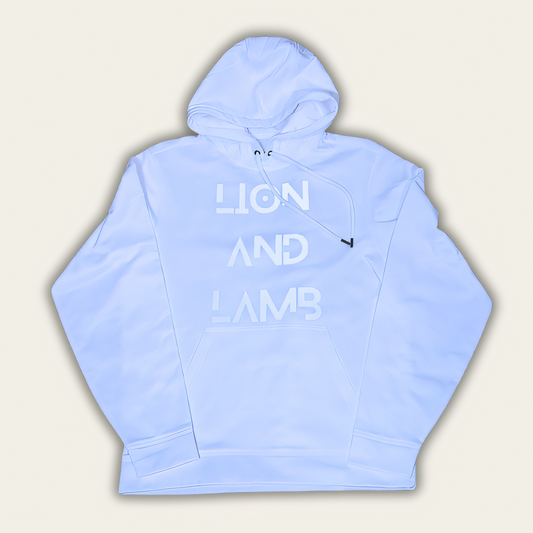 Fleece Hooded Pullover with Dark Gray Reflective words